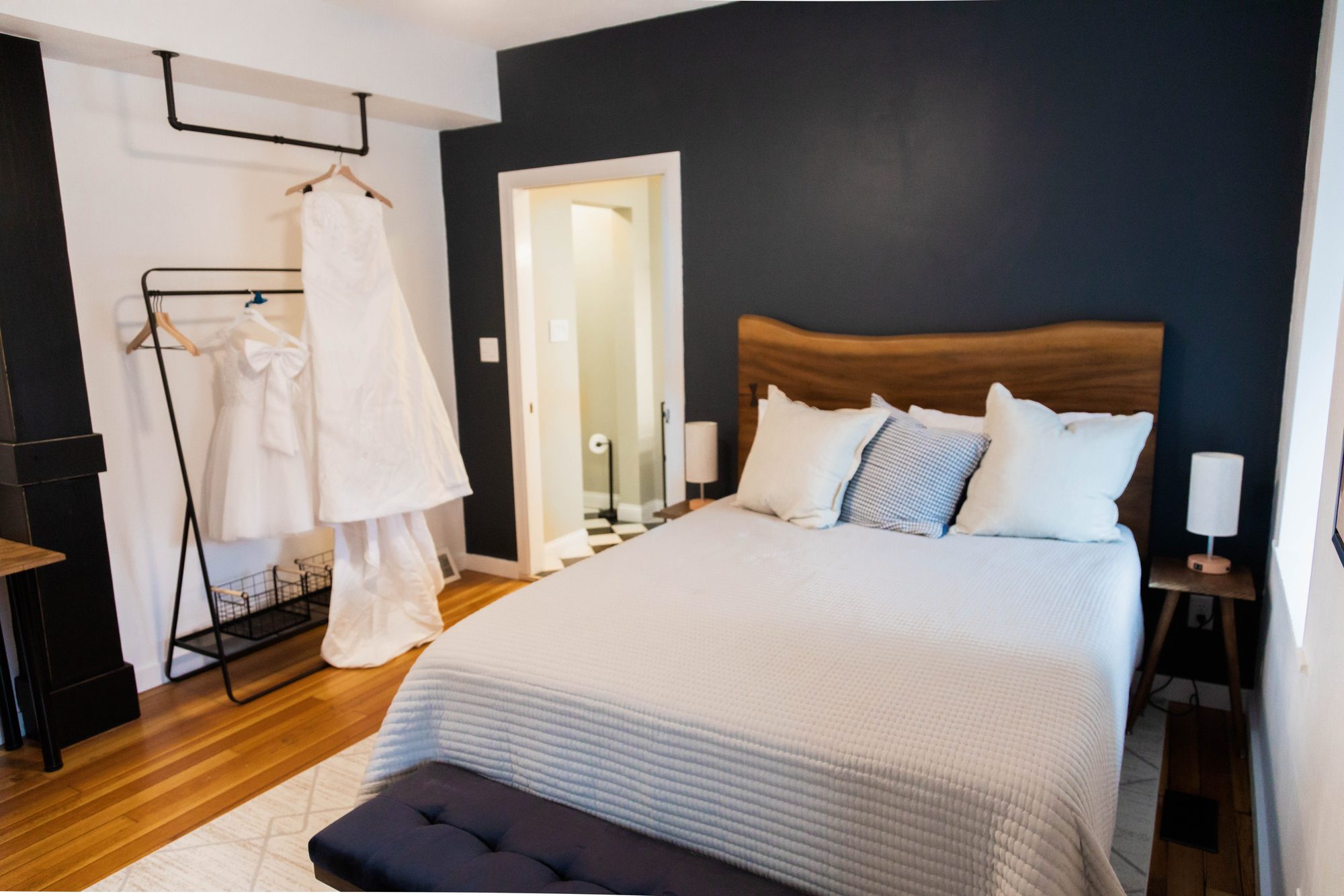 Suite C moody blue bedroom